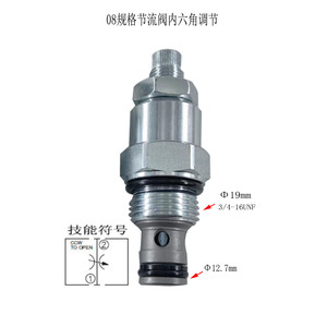 Ouhong Cartridge Throttle <b>Valve</b> LF08 Manual Two Way Speed Control Hydraulic <b>Valve</b> Ningbo Made - Product Image 2
