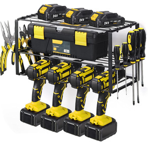 Heavy Duty Metal Tool <b>Shelf</b> <b>Wall</b> <b>Mount</b> Drill Holder, Utility Storage Power Tool Organizer, Garage Tool Organizers and Storage - Product Image 2