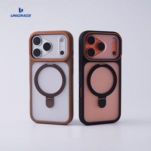 Pour <span class=keywords><strong>iPhone</strong></span> 12 13 14 15 16 17 18 Plus Pro Max Vente en gros en vrac Étui de téléphone en TPU translucide PC avec support magnétique personnalisé - Product Image 5