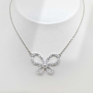 Collier personnalisé en argent 925 plaqué or avec nœud pour meilleures amies, design tendance, pour maman, délicat, pour l'été, avec breloques de mariée - Product Image 5