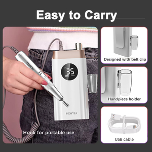 HOWYEA 35000RPM Wireless Nail Drill Machine Rechargeable Professional <strong>E</strong> <strong>File</strong> for Salon Manicure Wholesale - Product Image 4