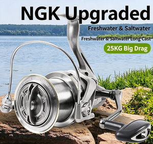 Carrete de Pesca Giratorio con Doble Guía de Hélice, Cuerpo Ultraligero, Alta Velocidad, Potente Fuerza de Arrastre, para Pesca en Agua Salada y Dulce - Product Image 4