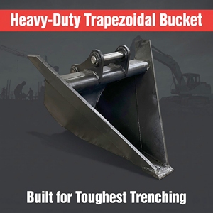Bêche de tranchage trapézoïdale robuste ZB pour excavatrice Kubota John Hitachi 1-5 tonnes, en acier au manganèse épaissi, noir/jaune - Product Image 1