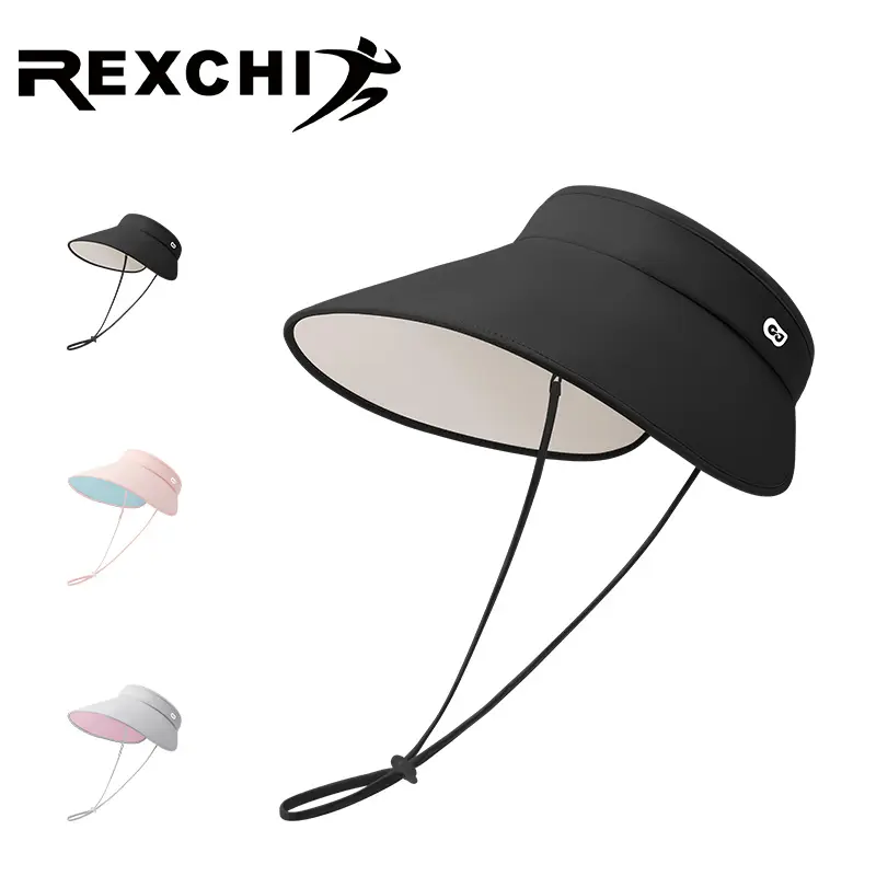 Rexchi Xmz281 bán buôn cô gái Sun Visor cap bãi biển Ngoài trời Đi Bộ Đường Dài Visor hat phụ nữ UV bảo vệ vành lớn Golf Visor mũ