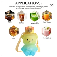 Zhida Portable 800ml été grande capacité ours dégradé mignon bouteille d'eau filles tasse en plastique gourdes enfants bouteille d'eau en plastique