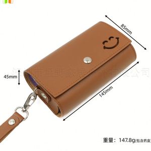 Boîte à médicaments de voyage en cuir PU, grande capacité, portable, boîte à pilules quotidienne pour 7 jours, pour vitamines/huile de poisson/suppléments - Product Image 5