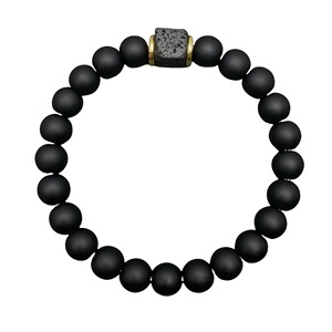 High Quality Natural Stone <strong>Bracelet</strong> Frosted <strong>Obsidian</strong> <strong>Black</strong> Glass Volcanic Stone Men's <strong>Bracelet</strong> in Stock - Product Image 5
