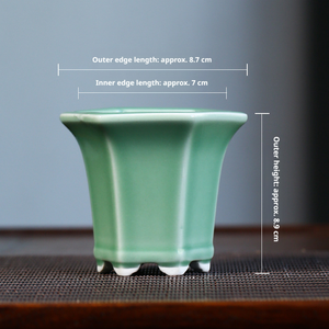 Pot de fleurs en céramique d'argile violette - Pot hexagonal à ouverture large, pot de la taille d'une paume, <span class=keywords><strong>mini</strong></span> <span class=keywords><strong>plantes</strong></span> <span class=keywords><strong>succulentes</strong></span>, <span class=keywords><strong>plantes</strong></span> en pot pour table - Product Image 5