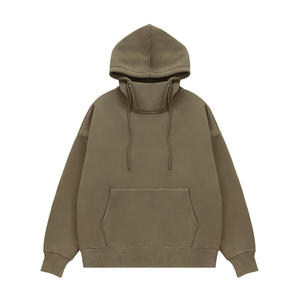 Sweat à capuche de prévention du vent en coton de qualité supérieure Poids lourd 400gsm Surdimensionné Unisexe Streetwear Pull à capuche pour hommes - Product Image 6