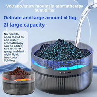 Diffuseur d'arômes volcanique 2L multifonctionnel, humidificateur à flamme, grande capacité et volume de brouillard élevé, diffuseur d'huiles essentielles