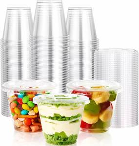Gobelets en plastique transparent de 180 ml et 250 ml pour gâteaux, desserts et yaourts, qualité alimentaire, avec couvercle, pour crème glacée, faible MOQ - Product Image 1