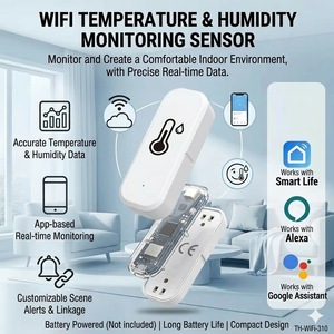 Sensor Inteligente de Temperatura y Humedad, Termómetro Inalámbrico para Interiores, Monitor con Control Remoto por Aplicación, Compatible con Alexa y Google Home - Product Image 1