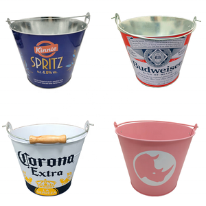 5L Kim Loại Mạ Kẽm Xô Nước Đá Thiếc Với Tay Cầm Bằng Gỗ Kim Loại Bia Xô Nước Đá Với Giá Nhà Máy - Product Image 6