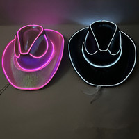 Cappello da Cowboy Luminoso LED Neon per Matrimoni, Carnevale, Festival, Feste e Costumi