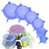 Lot de 6 couvercles extensibles en silicone de qualité alimentaire pour bols – Réutilisables