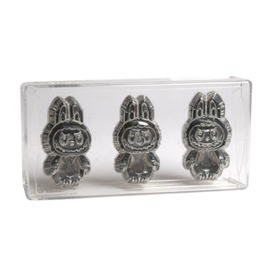Cute 3D Labubu Character Polycarbonate 3-Cavity Sustainable Chocolate Mold for Professional Confectionery Party Supplies Hand - Product Image 5