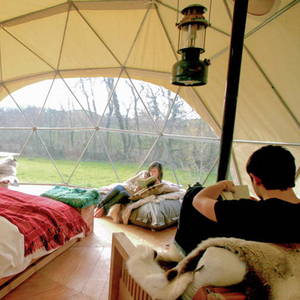 Dôme de glamping de luxe haute résistance 5M avec salle de bain, tente mobile en toile PVC, <span class=keywords><strong>igloo</strong></span> géodésique, domos pour la maison - Product Image 4