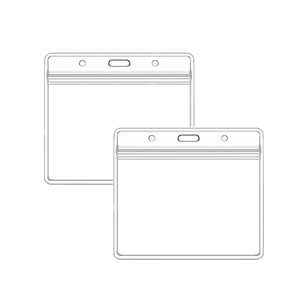 Cross-border spot card <b>holder</b> 8.5*10cm name badge/<b>ID</b> card soft double-sided transparent horizontal work badge plastic name tag - Product Image 1