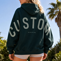 Sweat-shirt à capuche surdimensionné pour femme personnalisé, de haute qualité, en coton vintage, effet usé, avec logo personnalisé imprimé au dos