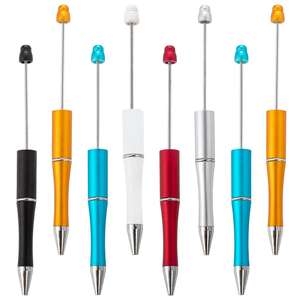 USA penjual laris buatan tangan berwarna-warni tambahkan pena manik-manik promosi DIY pena bolpoin putar kokoh plastik kosong pena dapat diisi ulang - Product Image 1