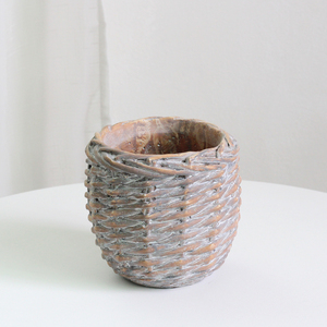 Chậu Hoa Xi Măng Hình Tròn Tùy Chỉnh Thiết Kế Sóng Tre Thời Trang Cũ Để Trang Trí Vòm - Product Image 2