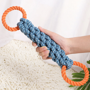 เซนิดู เอช-370 ของเล่นเคี้ยวสำหรับสุนัข ทำจากผ้าฝ้ายทอมือ เป็นมิตรกับสิ่งแวดล้อม สำหรับทำความสะอาดฟันและการเล่นแบบโต้ตอบ ขนาดเล็ก สีสุ่ม - Product Image 4