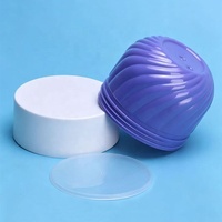 Nouveaux pots en plastique PET blancs fantaisie de 250 ml avec couvercles à vis, personnalisés pour les gommages corporels/crèmes pour le visage, emballage pour soins de la peau