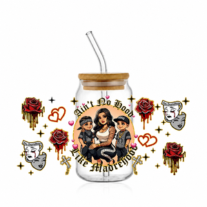 Popular UV DTF Cup Wrap Transfers Mom 16oz 20oz Libbey Glass UV DTF Cup Wrap Transfers <span class=keywords><strong>Mama</strong></span> <span class=keywords><strong>Chingona</strong></span> UV DTF Cup Wrap Transfers - Product Image 2