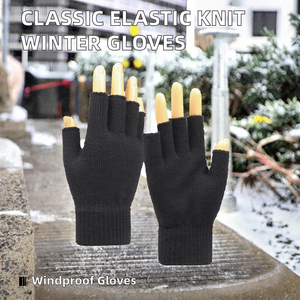 Guantes de Invierno Unisex al por Mayor, Cálidos, Resistentes al Viento, de Punto Elástico, Diseño Personalizado para Deportes, Actividades al Aire Libre, Pesca Diaria, Equipo de Protección - Product Image 2