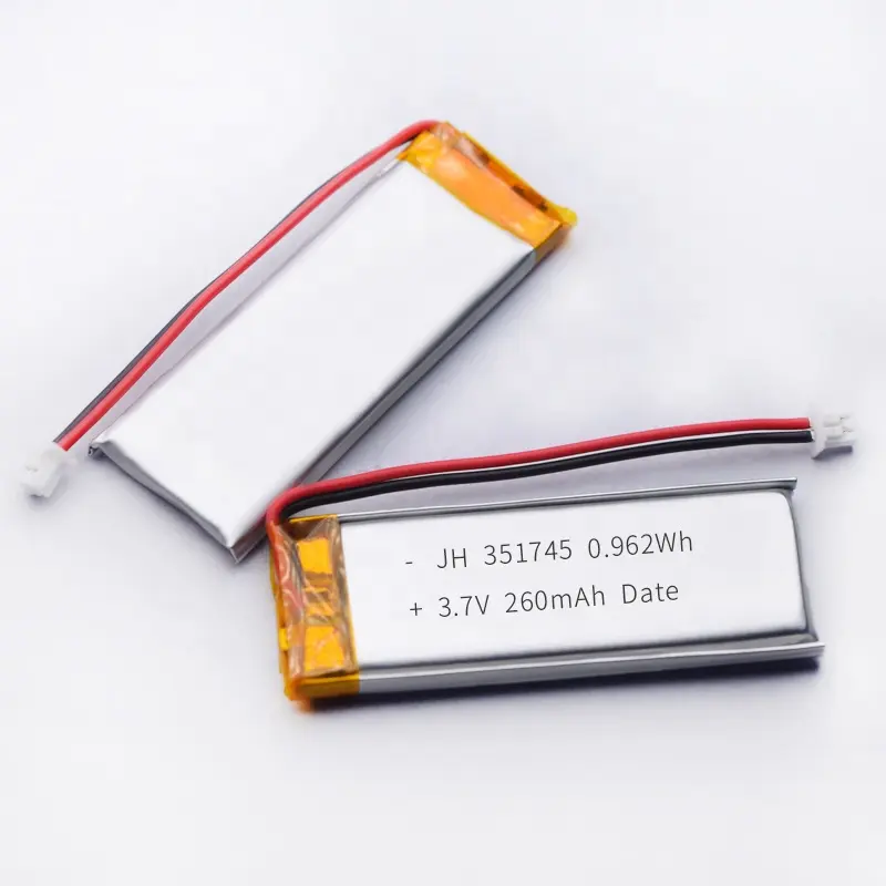 IEC62133認定超薄型充電式バッテリー601745551745 401745 351746 351745 3.7V 260mAh Bluetoothヘッドセット用