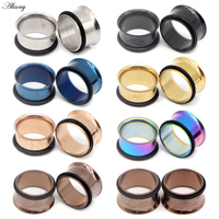 En gros, plugs et dilatateurs d'oreille pour enfants en acier inoxydable, type tunnel creux à simple évasement, cadeau