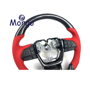 Volante de Fibra de Carbono y Cuero Perforado Rojo Personalizado para Toyota <span class=keywords><strong>Sienna</strong></span> 2018 2019 2020 <span class=keywords><strong>2021</strong></span> 2022 2023 2024 - Product Image 2