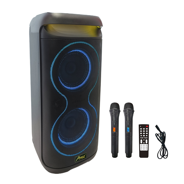 2024 New Model Led Light Super Bass Sound Box Speaker Dual 6.5inch Partybox TWS Speaker