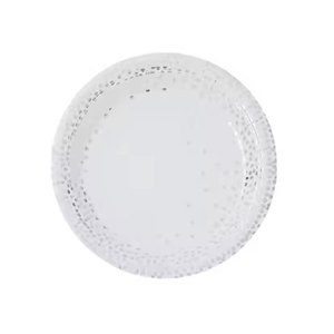Assiettes en papier de fête à pois de 9 pouces de qualité supérieure pour anniversaire, fournitures de fête, confettis, vaisselle en aluminium - Product Image 1