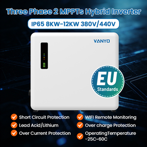 Onduleur hybride triphasé 10 kW à <span class=keywords><strong>2</strong></span> MPPT haute tension, conception IP65 pour le stockage commercial de petite taille - Product Image 1