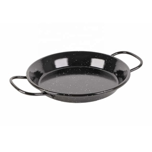 Poêle à <span class=keywords><strong>Paella</strong></span> espagnole <span class=keywords><strong>pour</strong></span> les réunions, en acier au carbone avec poignées rouges confortables - Product Image 1