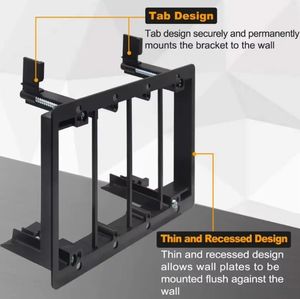 3 Gang Rectangle Noir Nouveau Travail <span class=keywords><strong>Anneau</strong></span> de Boue Basse Tension Support de Montage de Plaque Murale Surfaces Bois US - Product Image 3