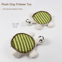 Jouet pour chien en peluche, résistant aux morsures, durable, anti-ennui, mignon, grand, plat, couineur, en forme de tortue de dessin animé, interactif, pour l'exercice et l'usage en intérieur