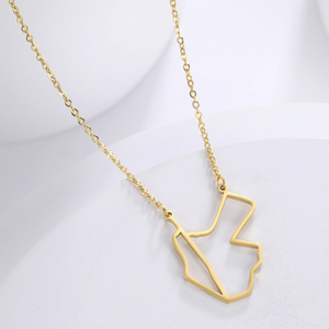 Collar <span class=keywords><strong>con</strong></span> colgante de mapa del mundo, colgante de acero inoxidable <span class=keywords><strong>con</strong></span> mapa <span class=keywords><strong>Jordan</strong></span> - Product Image 3