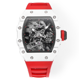 Montre de sport haut de gamme pour homme et femme, en fibre de carbone, texture marbrée unique, cadran squeletté, tourbillon transparent, montre de course - Product Image 1