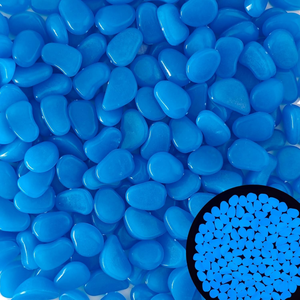 Galets <span class=keywords><strong>lumineux</strong></span> en résine pour pavage de routes, ornement <span class=keywords><strong>solaire</strong></span> phosphorescent, bleu brillant, imperméable, décoration extérieure - Product Image 1
