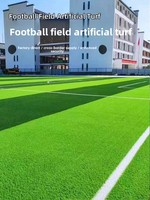Gazon artificiel pour terrain de football GHT Factory, gazon extérieur rempli de sable, vert dense, matériau PP+PE, durable, protection de l'environnement