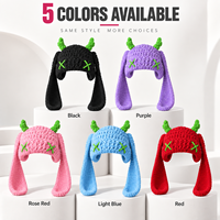 Bonnet tricoté fantaisie à double cornes et longues oreilles, bicolore, en fil épais, idéal pour les voyages, les fêtes, cadeau, vente en gros, faible MOQ, OEM