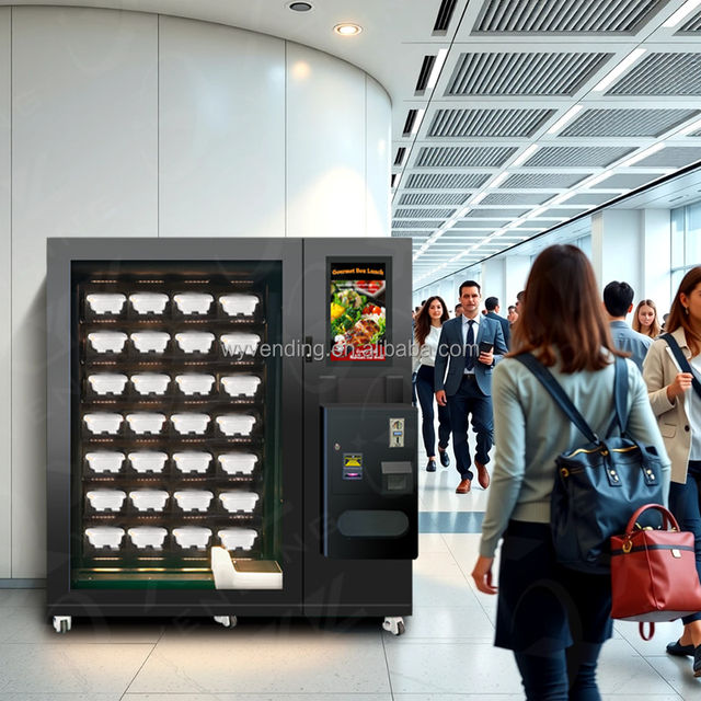 24 Hours Unmanned Hot Meal Vending Machine Hot Food Vending Machine with Microwave Oven