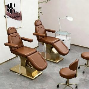 Manufacturer Luxury Brown Gold Adjustable Beauty Salon <b>Electric</b> Eyelash Cosmetic Facial Bed 3 Motors Beauty <b>Massage</b> Bed - Product Image 3