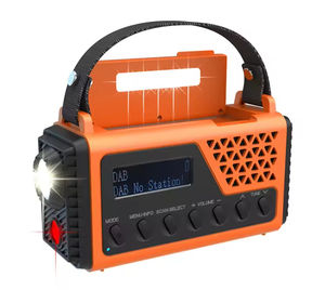 Radio d'urgence portable multifonctionnelle pour le camping, avec manivelle, FM, alerte météo, batterie rechargeable, dynamo solaire et lampe torche - Product Image 3