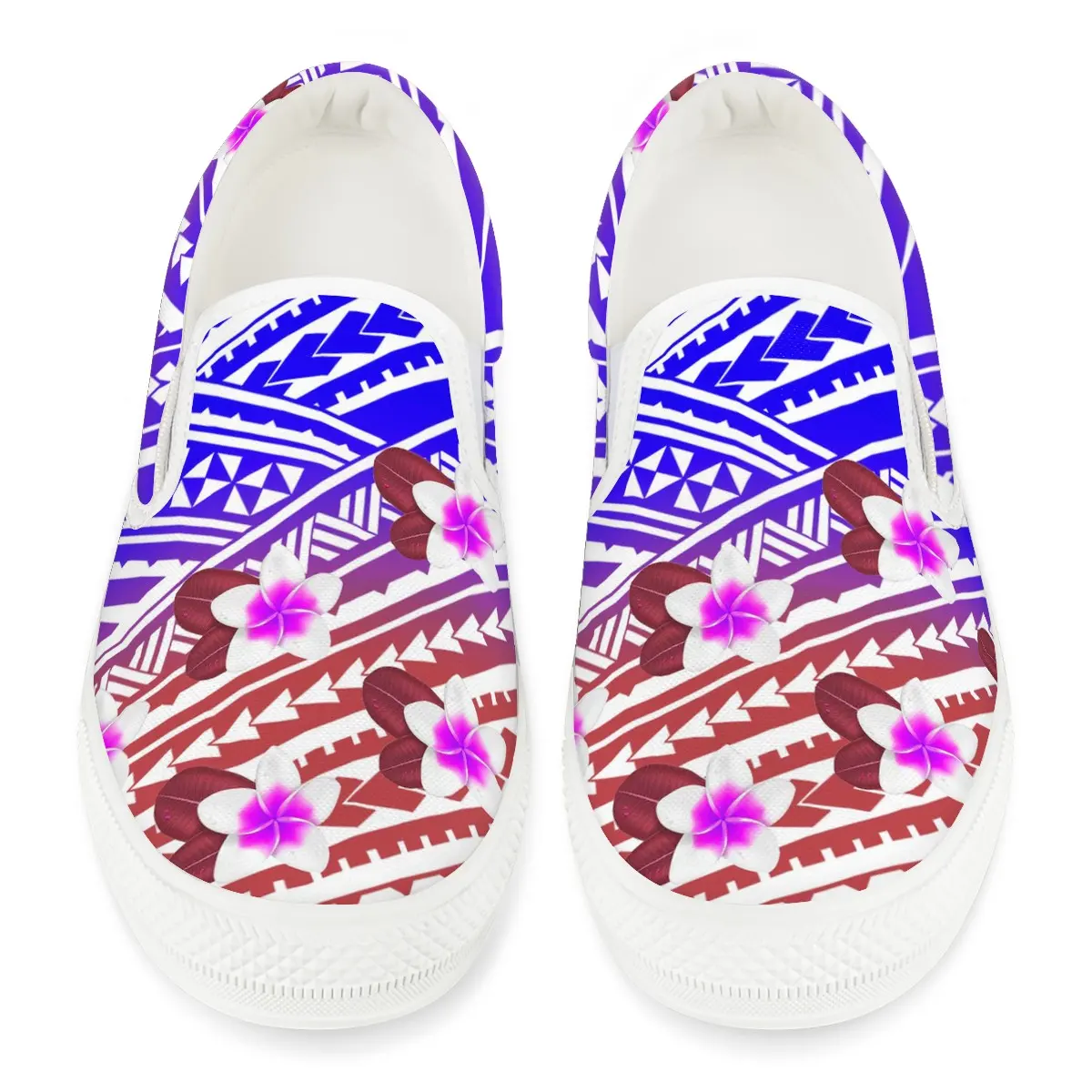 Aangepaste Schoenen Met Logo Branding Groothandel Ontwerp Hawaiiaanse Bloemen Lopen Antislip Wandelstijl Schoenen