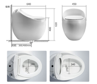 WC monobloc de haute qualité en céramique, forme œuf, pour salle de bain