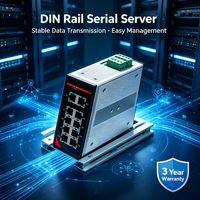 Servidor de Dispositivos Seriales de 8 Puertos para Riel DIN, RS232/485, Aislamiento Galvánico, Ethernet de Doble Alimentación, 2x 10/100Base-T(X) + 4 Entradas Digitales