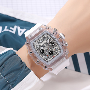 Men's square chronograph <b>watch</b> Luxury silicone <b>watch</b> strap 30M waterproof quartz <b>watch</b> Wholesale <b>watches</b> - Product Image 1